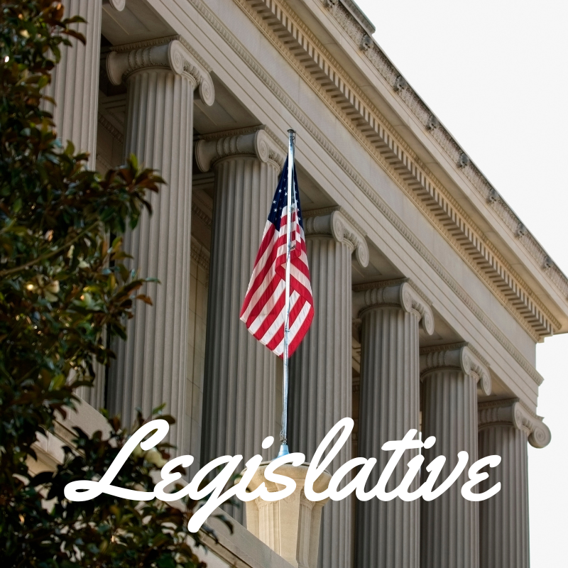 image of government building with flag in front and the word Legislative overlaying